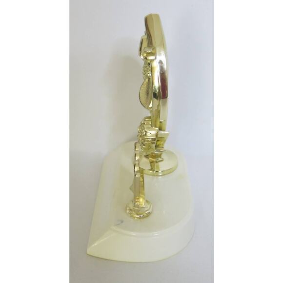 VINTAGE 2001 Cheerleading Trophy School Sports Pom Poms Megaphone White Base - Picture 4 of 7